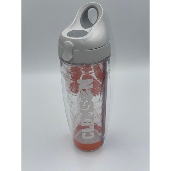 Other - Tervis Clemson Tigers‎ Paw Logo Tumbler Water Bottle Flip Top Lid Orange Grey